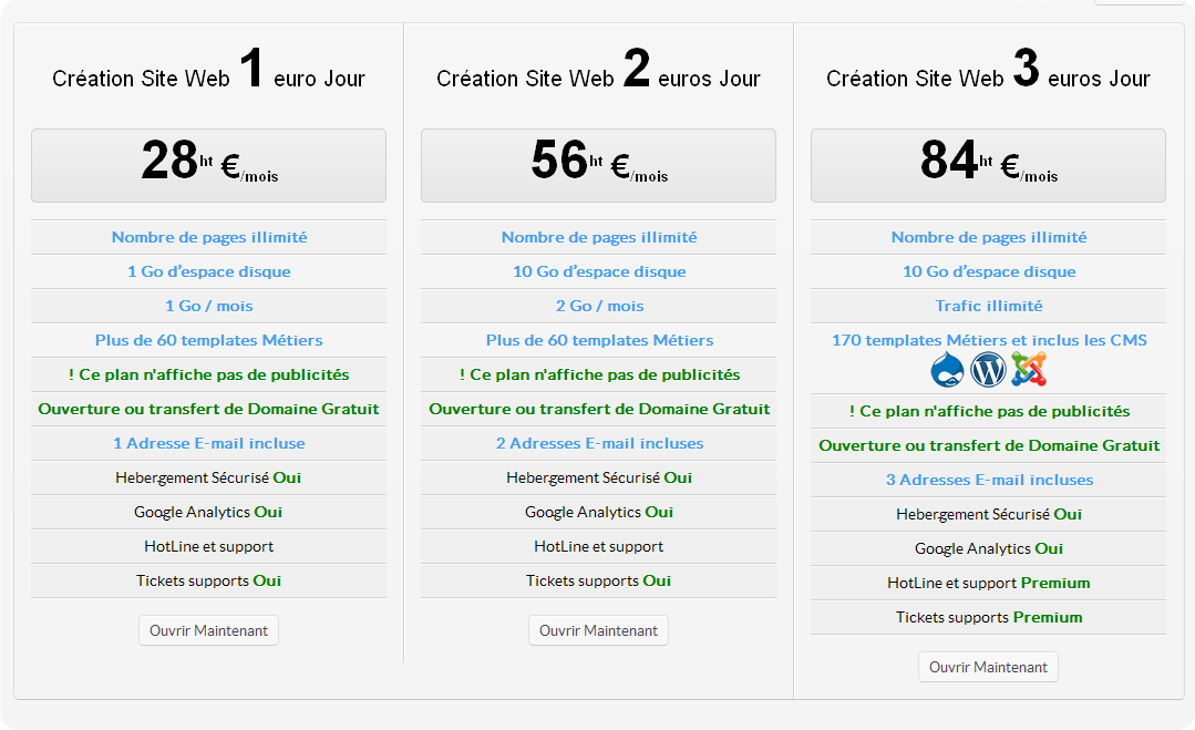 Nos pack cr�ation facile